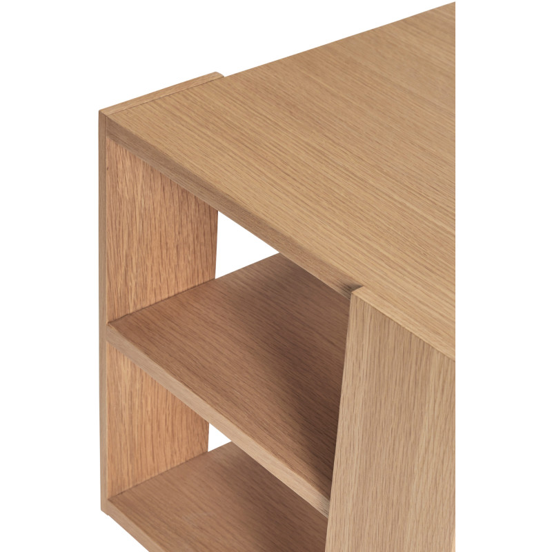 Table d'appoint moderne Carrée 2 étagères en Bois MDF Naturel Effet chêne Merge - 3