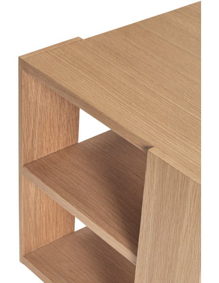 Table d'appoint moderne Carrée 2 étagères en Bois MDF Naturel Effet chêne Merge - 3