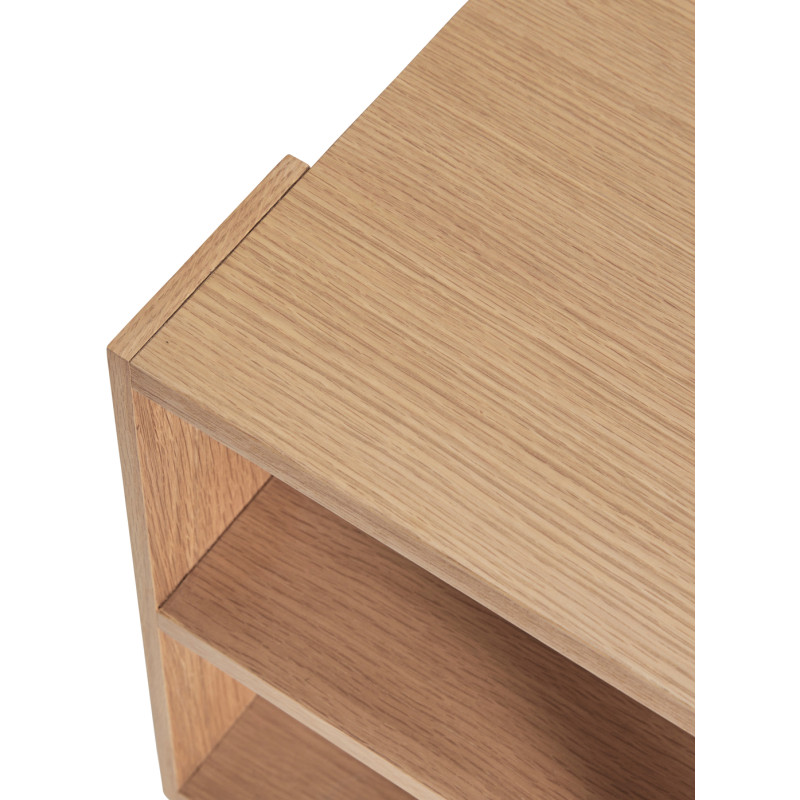 Table d'appoint moderne Carrée 2 étagères en Bois MDF Naturel Effet chêne Merge - 4