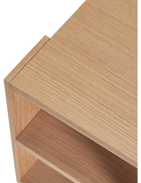 Table d'appoint moderne Carrée 2 étagères en Bois MDF Naturel Effet chêne Merge - 4