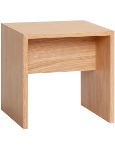Table d'appoint moderne Carrée en Bois MDF Naturel Effet chêne Less - 1