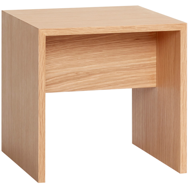 Table d'appoint moderne Carrée en Bois MDF Naturel Effet chêne Less - 1