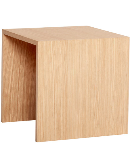 Table d'appoint moderne Carrée en Bois MDF Naturel Effet chêne Less - 3