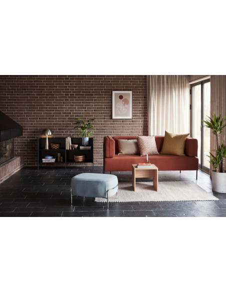 Table d'appoint moderne Carrée en Bois MDF Naturel Effet chêne Less - 4