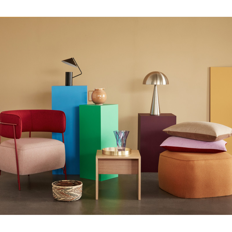 Table d'appoint moderne Carrée en Bois MDF Naturel Effet chêne Less - 5