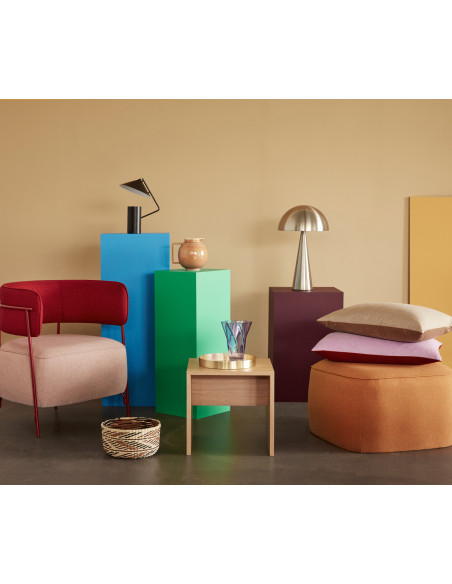 Table d'appoint moderne Carrée en Bois MDF Naturel Effet chêne Less - 5