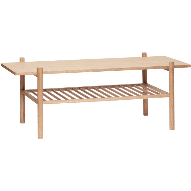 Table basse moderne Rectangulaire 1 étagère en Bois MDF Naturel Effet chêne Acorn Hübsch - 1