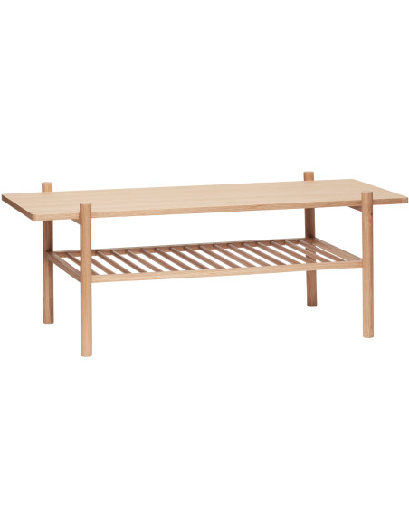 Table basse moderne Rectangulaire 1 étagère en Bois MDF Naturel Effet chêne Acorn Hübsch - 1