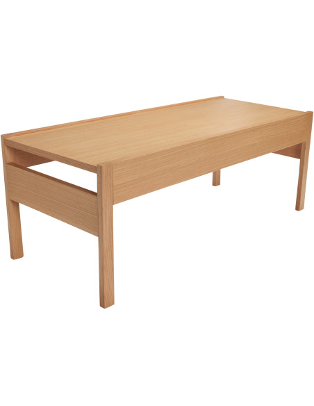 Grande Table basse moderne Rectangulaire en Bois MDF Naturel Effet chêne Forma - 3