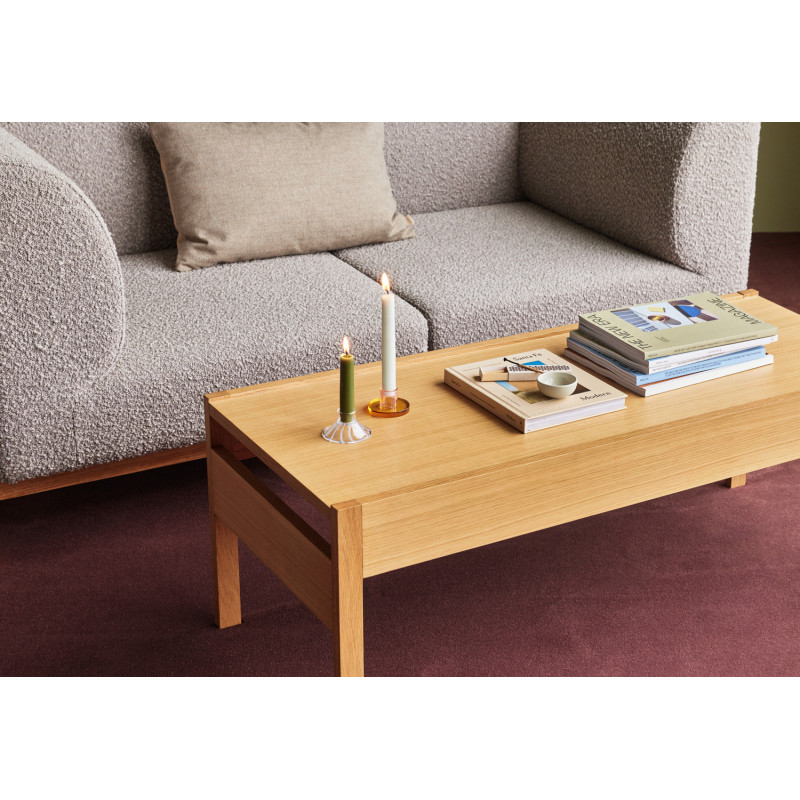 Grande Table basse moderne Rectangulaire en Bois MDF Naturel Effet chêne Forma - 6