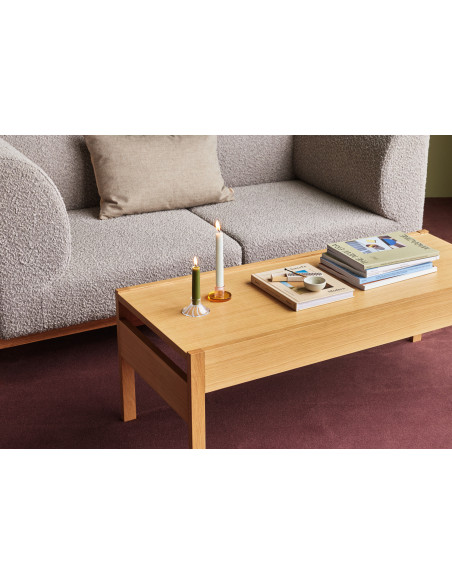 Grande Table basse moderne Rectangulaire en Bois MDF Naturel Effet chêne Forma - 6