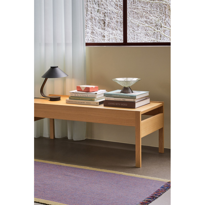 Grande Table basse moderne Rectangulaire en Bois MDF Naturel Effet chêne Forma - 7