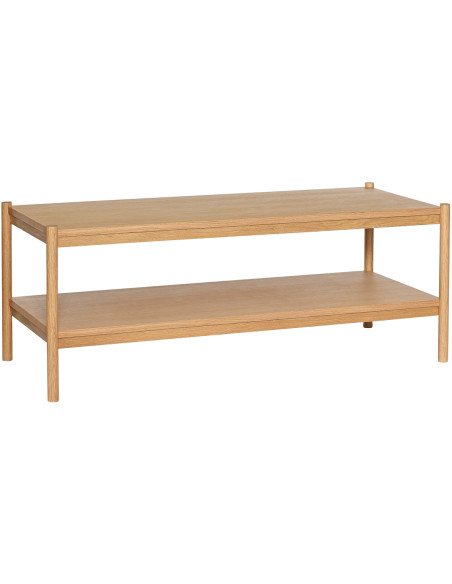 Grande Table basse moderne Rectangulaire 1 étagère en Bois MDF Naturel Placage chêne Seize Hübsch - 1
