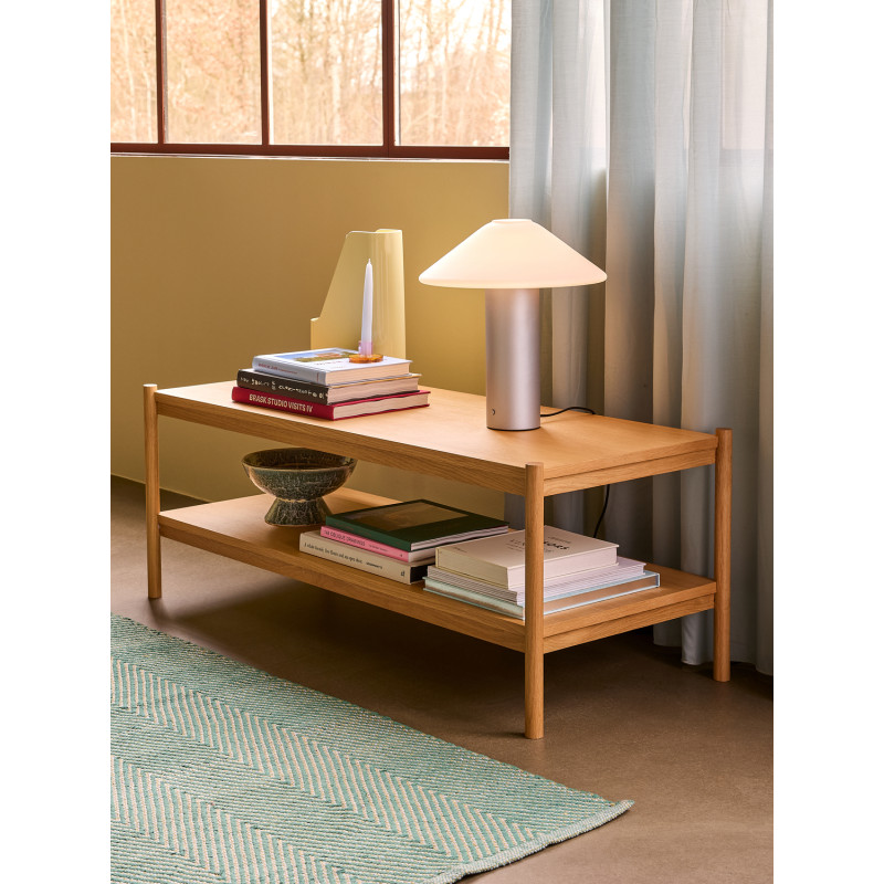 Grande Table basse moderne Rectangulaire 1 étagère en Bois MDF Naturel Placage chêne Seize Hübsch - 2