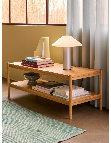 Grande Table basse moderne Rectangulaire 1 étagère en Bois MDF Naturel Placage chêne Seize Hübsch - 2