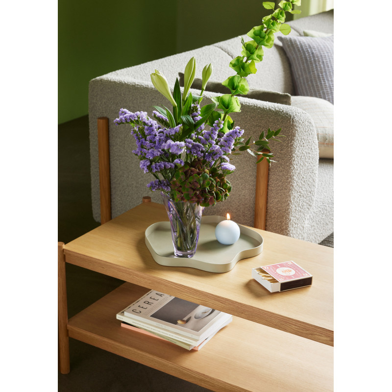 Grande Table basse moderne Rectangulaire 1 étagère en Bois MDF Naturel Placage chêne Seize Hübsch - 5