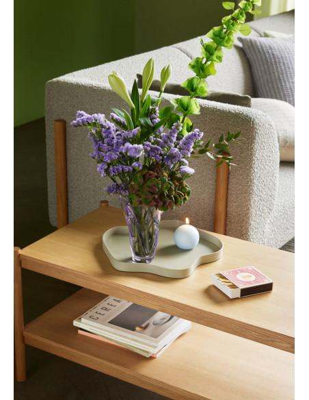 Grande Table basse moderne Rectangulaire 1 étagère en Bois MDF Naturel Placage chêne Seize Hübsch - 5