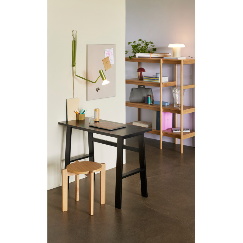 Bureau moderne en Bois MDF Noir Placage chêne Poke Hübsch - 2