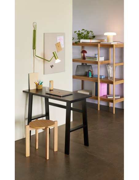 Bureau moderne en Bois MDF Noir Placage chêne Poke Hübsch - 2