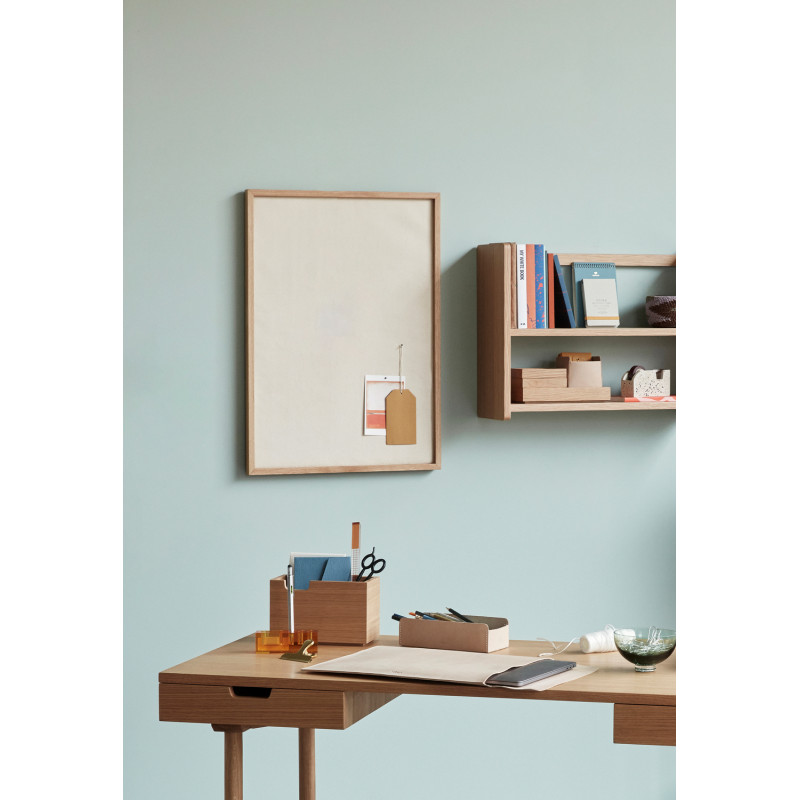 Bureau moderne 2 tiroirs 120 cm en Bois MDF Naturel Placage chêne Studio - 3