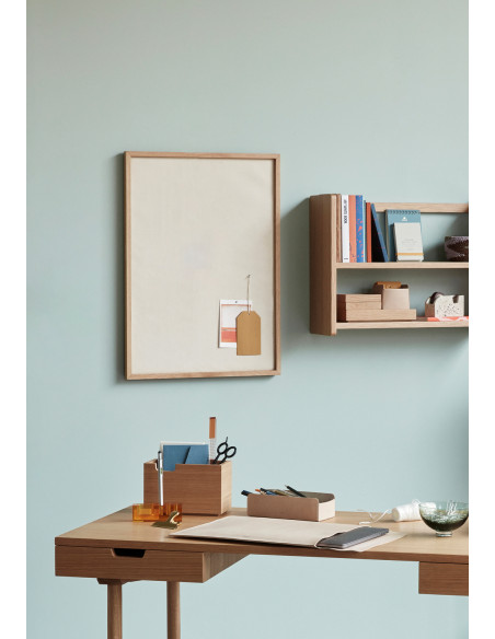 Bureau moderne 2 tiroirs 120 cm en Bois MDF Naturel Placage chêne Studio - 3