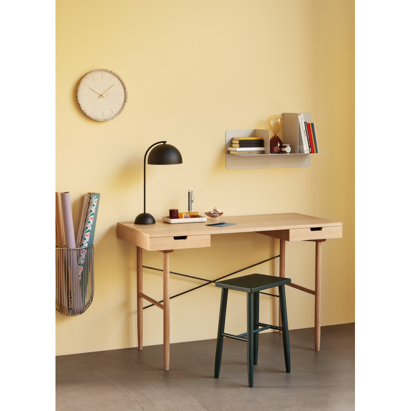Bureau moderne 2 tiroirs 120 cm en Bois MDF Naturel Placage chêne Studio - 2