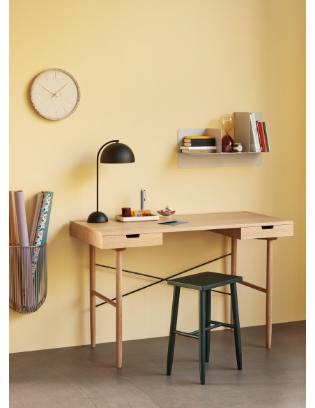 Bureau moderne 2 tiroirs 120 cm en Bois MDF Naturel Placage chêne Studio - 2