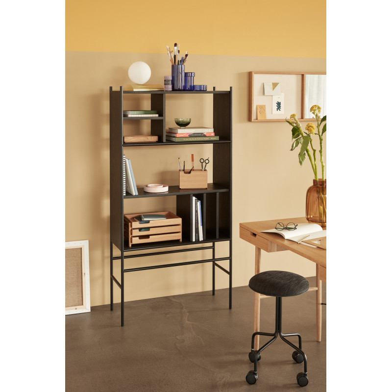 Bureau moderne 2 tiroirs 120 cm en Bois MDF Naturel Placage chêne Studio - 8