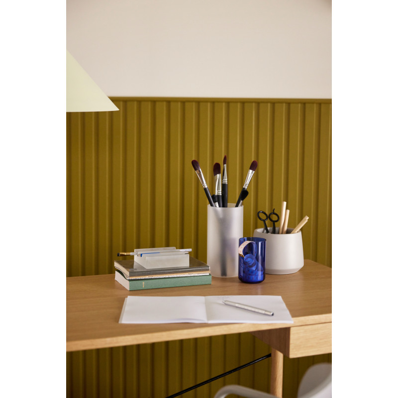 Bureau moderne 2 tiroirs 120 cm en Bois MDF Naturel Placage chêne Studio - 9