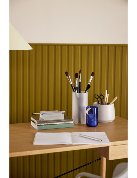 Bureau moderne 2 tiroirs 120 cm en Bois MDF Naturel Placage chêne Studio - 9