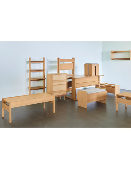 Grand Bureau moderne porte revues en Bois MDF Naturel Effet chêne Forma - 5