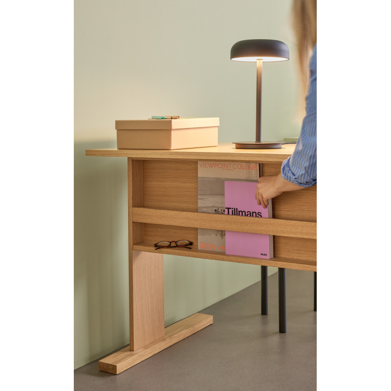 Grand Bureau moderne porte revues en Bois MDF Naturel Effet chêne Forma - 6