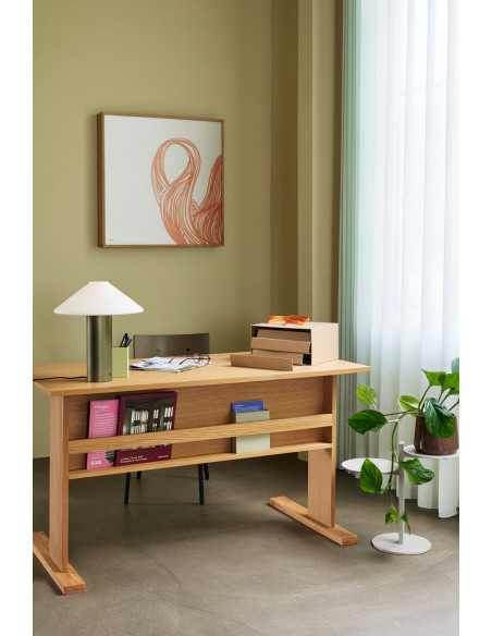 Grand Bureau moderne porte revues en Bois MDF Naturel Effet chêne Forma - 8