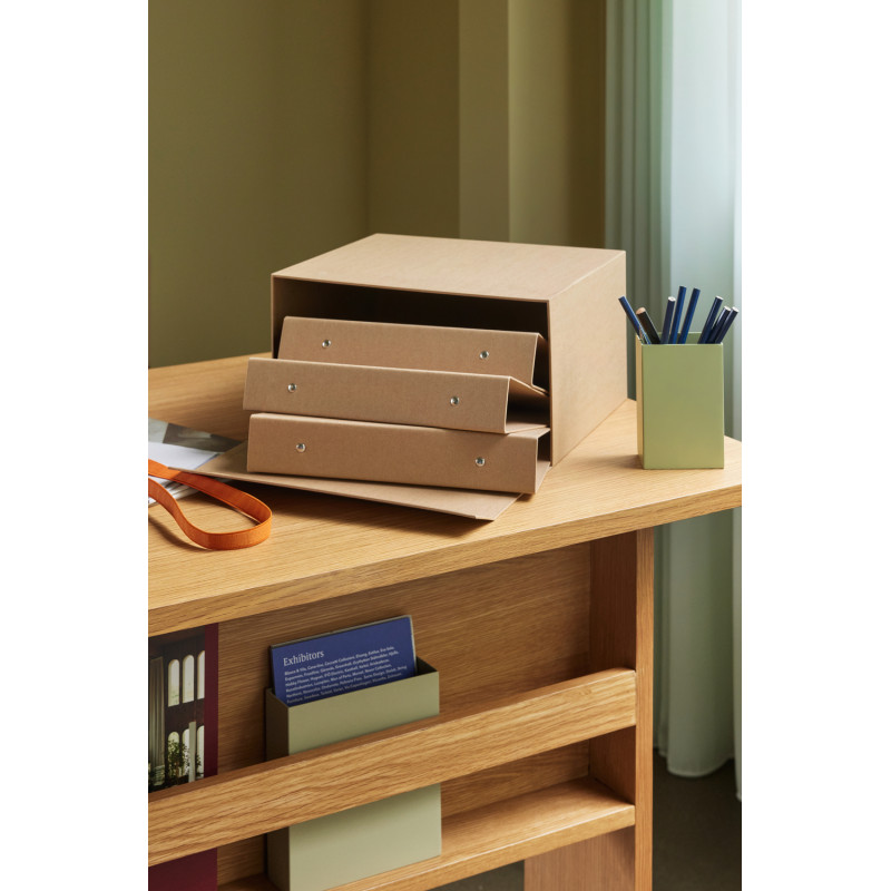 Grand Bureau moderne porte revues en Bois MDF Naturel Effet chêne Forma - 9