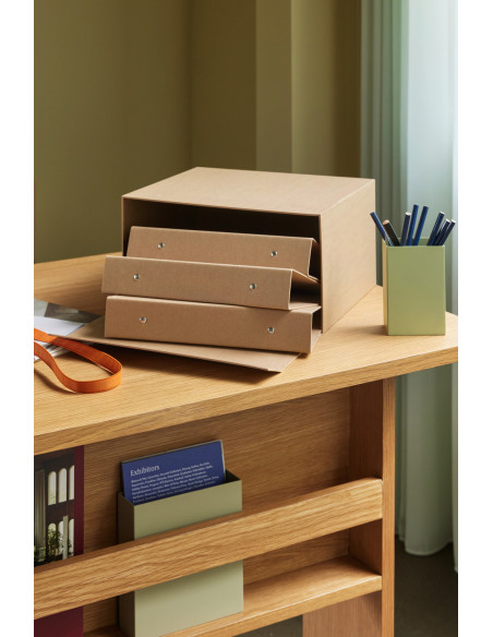 Grand Bureau moderne porte revues en Bois MDF Naturel Effet chêne Forma - 9