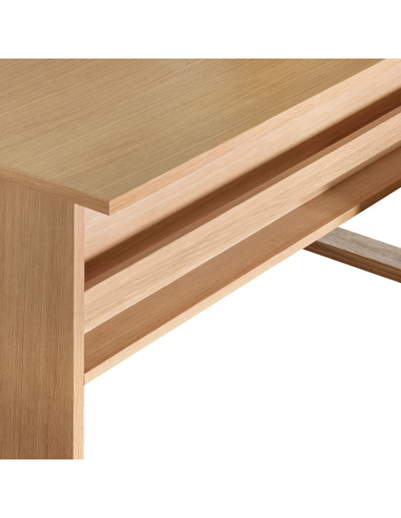 Grand Bureau moderne porte revues en Bois MDF Naturel Effet chêne Forma - 11