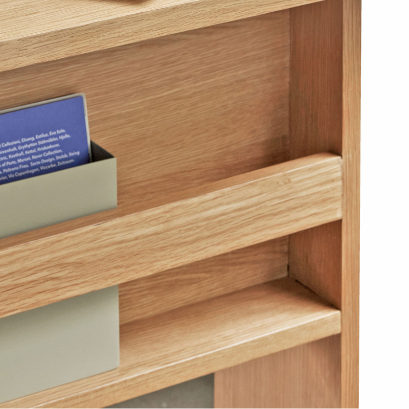 Grand Bureau moderne porte revues en Bois MDF Naturel Effet chêne Forma - 12