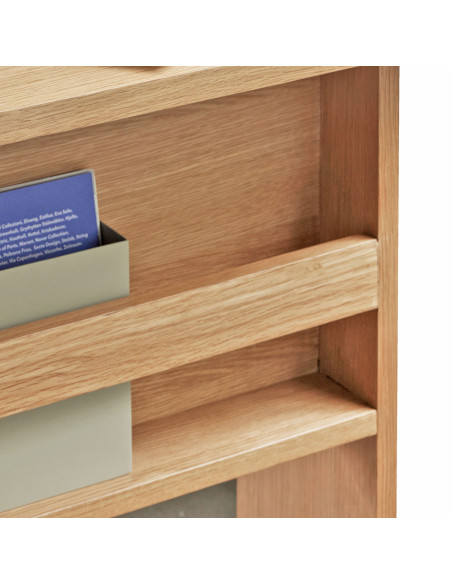 Grand Bureau moderne porte revues en Bois MDF Naturel Effet chêne Forma - 12