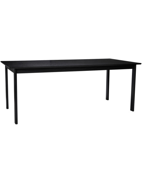 Table à manger moderne Rectangulaire 8 personnes en Bois de frêne Bois MDF Noir Dapper - 1