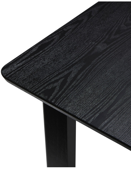 Table à manger moderne Rectangulaire 8 personnes en Bois de frêne Bois MDF Noir Dapper - 3