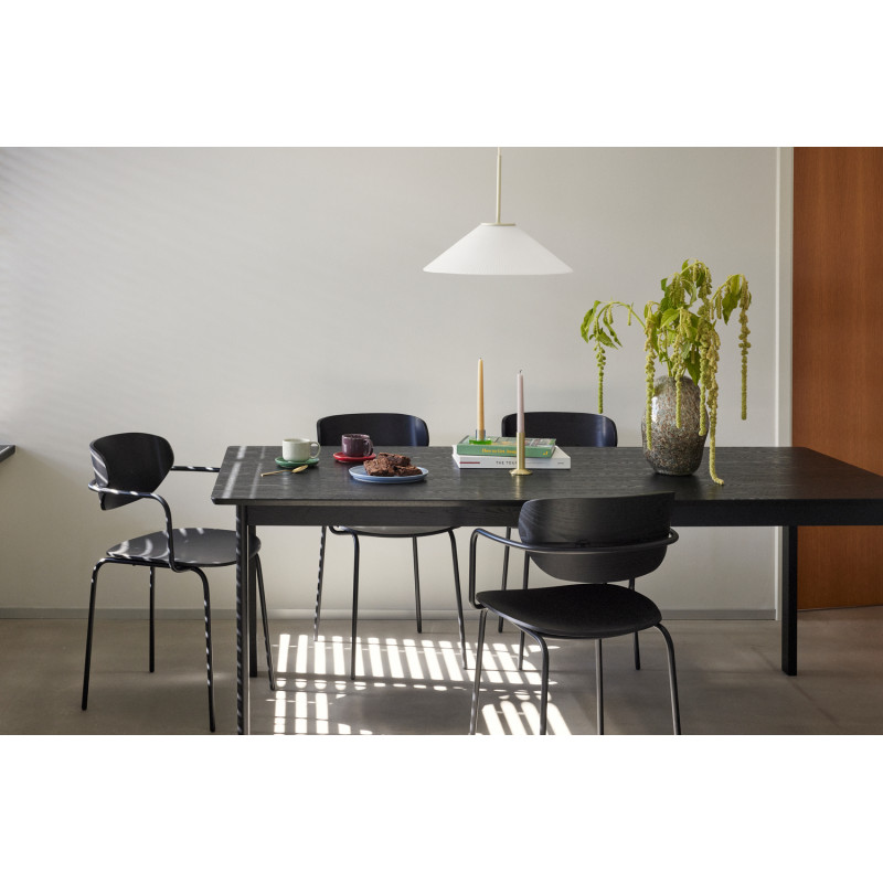 Table à manger moderne Rectangulaire 8 personnes en Bois de frêne Bois MDF Noir Dapper - 5