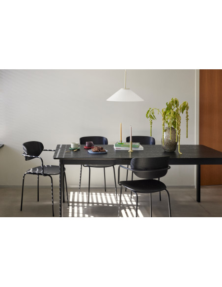 Table à manger moderne Rectangulaire 8 personnes en Bois de frêne Bois MDF Noir Dapper - 5