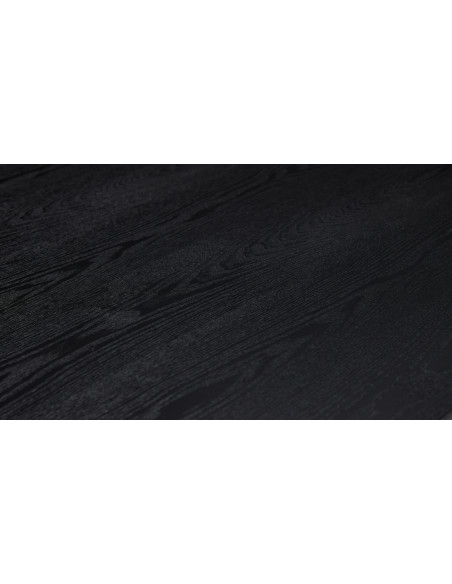 Table à manger moderne Rectangulaire 8 personnes en Bois de frêne Bois MDF Noir Dapper - 4