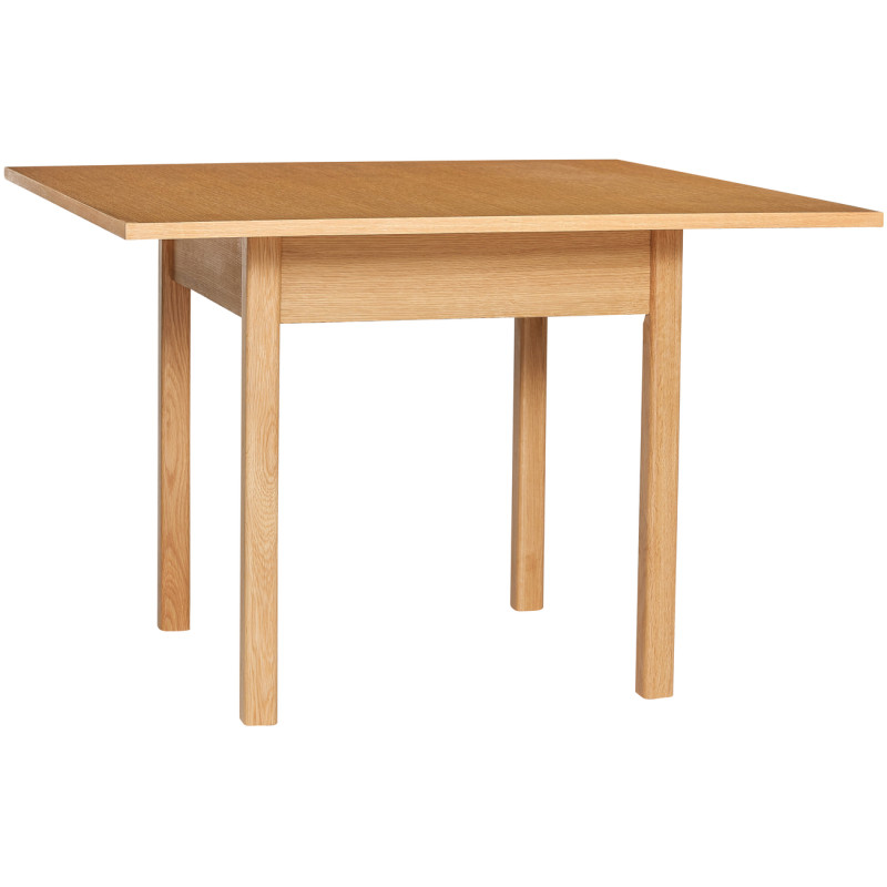Table à manger moderne Carrée 4 personnes en Bois MDF Naturel Placage chêne Geo - 1