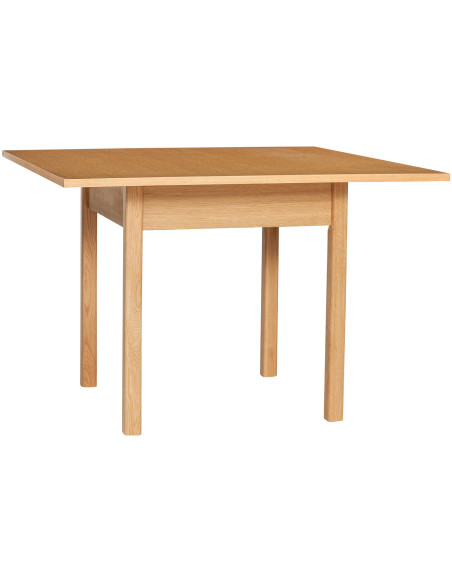 Table à manger moderne Carrée 4 personnes en Bois MDF Naturel Placage chêne Geo - 1