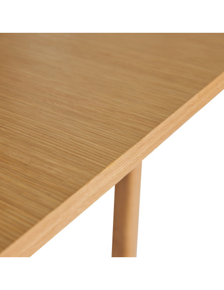 Table à manger moderne Carrée 4 personnes en Bois MDF Naturel Placage chêne Geo - 4