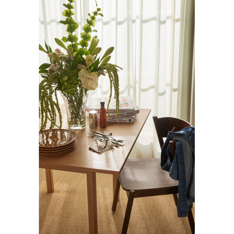 Table à manger moderne Carrée 4 personnes en Bois MDF Naturel Placage chêne Geo - 2