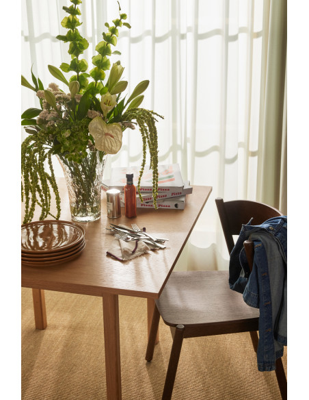 Table à manger moderne Carrée 4 personnes en Bois MDF Naturel Placage chêne Geo - 2