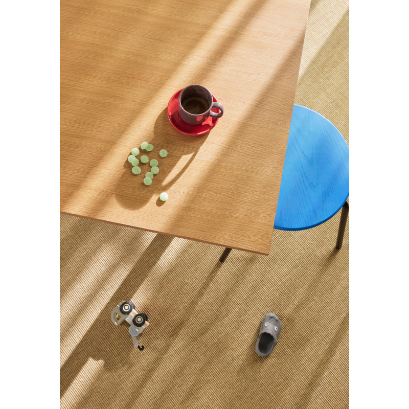 Table à manger moderne Carrée 4 personnes en Bois MDF Naturel Placage chêne Geo - 5