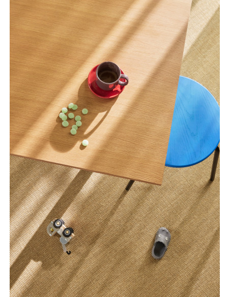 Table à manger moderne Carrée 4 personnes en Bois MDF Naturel Placage chêne Geo - 5